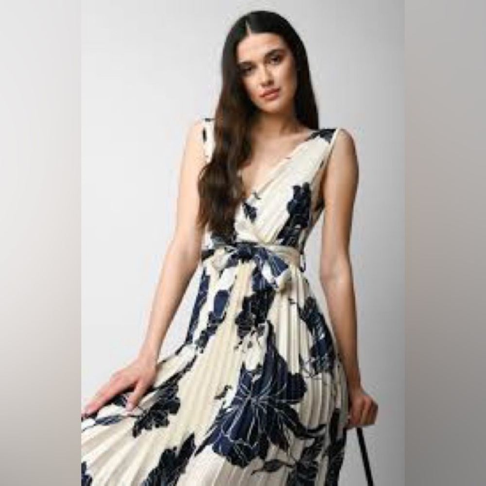 Navy Floral Maxi Dress- from Italy